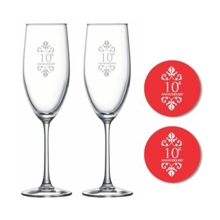 10th Wedding Anniversary Champagne Flutes