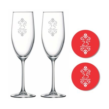 25th Wedding Anniversary Champagne Flutes