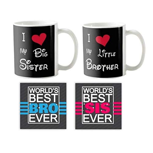 Buy Giftsmate Rakhi Gifts for Brother, I Love My Little Brother Mug,Birthday  Coaster Gift Combo of 4 Online at Low Prices in India - Amazon.in