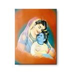 Yaya-Cafe-Surreal-Love-Krishna-Yashoda-Maa-Wall-Painting-Canvas-Frame-Poster-Gifts-12-x-9-inches-B07FKZV9FD